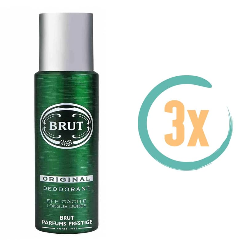 3x Brut Original Deospray 200 ml