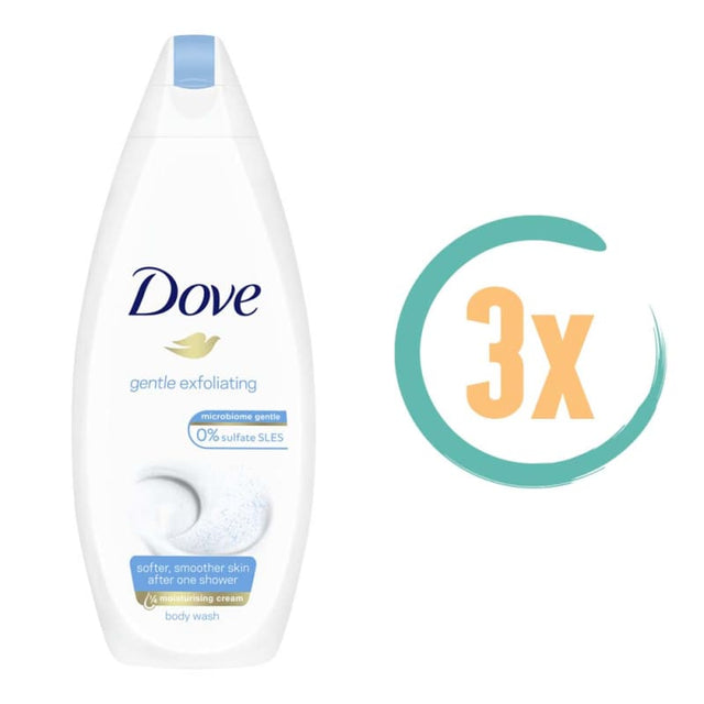 3x Dove Gentle Exfoliating Douchescrub 500ml