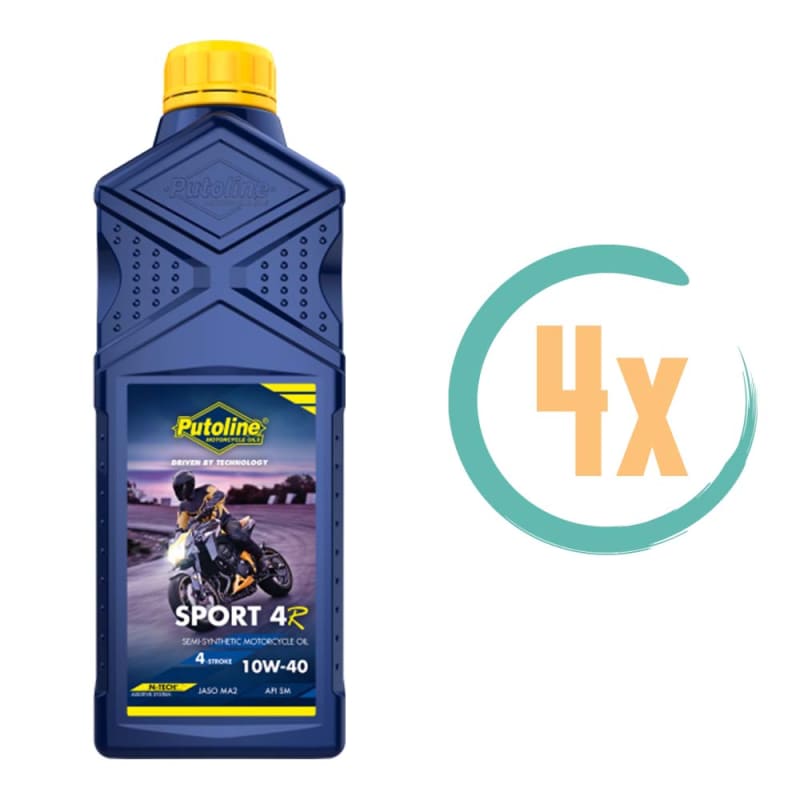 4x Putoline Sport 4R 10W-40 Olie 1L