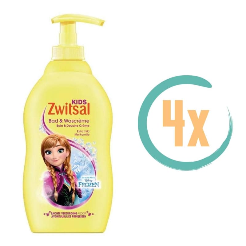 4x Zwitsal Bad & Wascrème Frozen 400ml - Baby en peuter