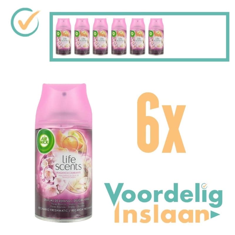 6x Airwick Freshmatic Navulling Zalige Zomer