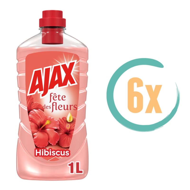 6x Ajax Allesreiniger Hibiscus 1Liter