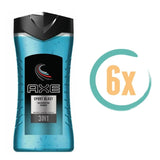 6x Axe Sport Blast 3in1 Douchegel 250ml