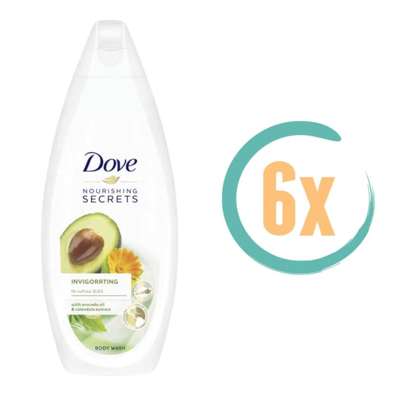 6x Dove Avocado Douchegel 225ml