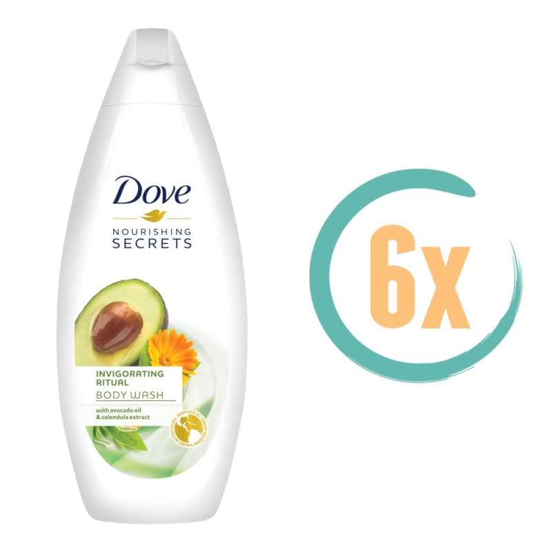 6x Dove Avocado Douchegel 250ml