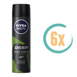 6x Nivea Deep Black Carbon Amazonia Deospray 150ml -