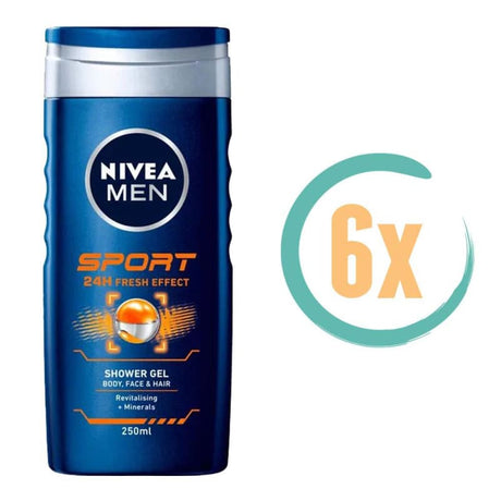 6x Nivea Sport Douchegel Men 250ml