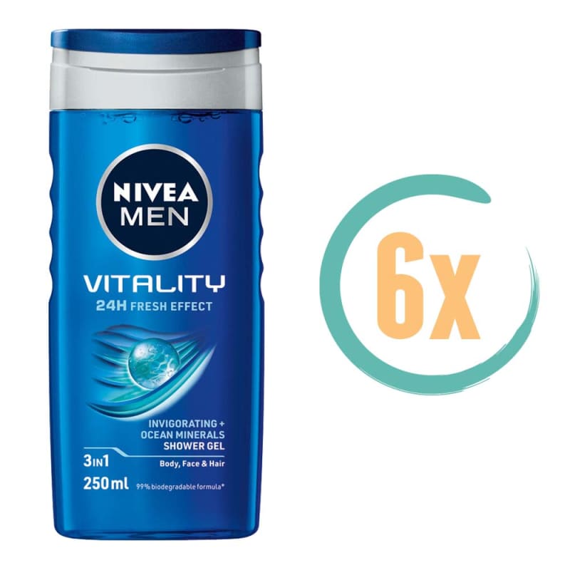 6x Nivea Vitality Douchegel 250ml