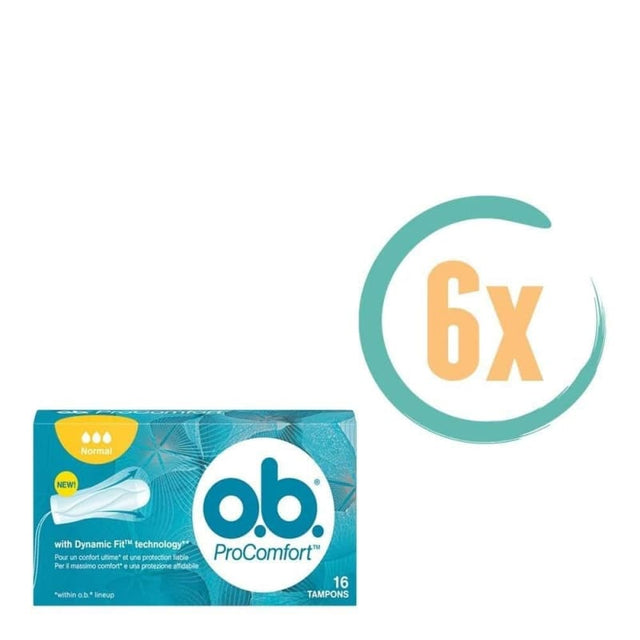 6x OB Tampons ProComfort Normaal 16 stuks