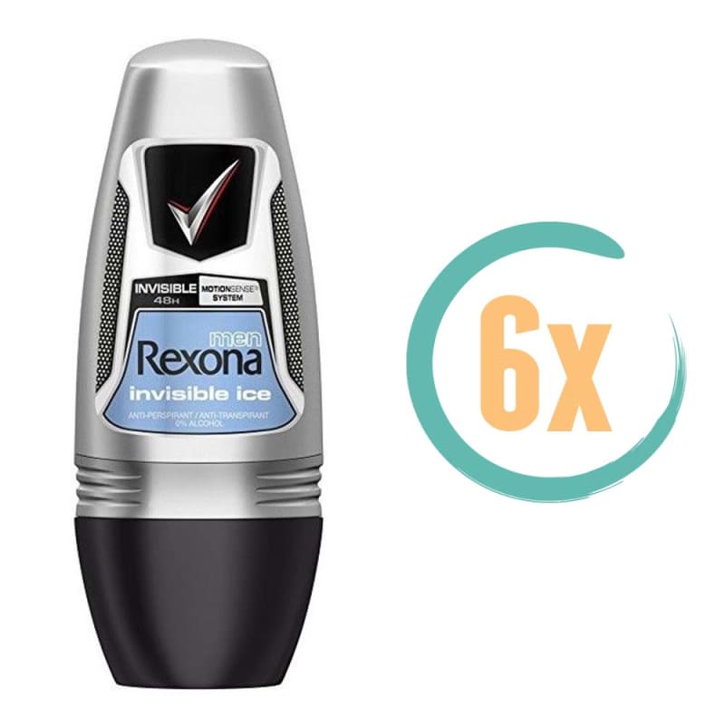 6x Rexona Invisible Ice Deoroller 50ml