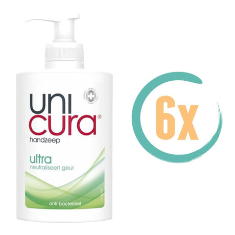 6x Unicura Antibacteriële Handzeep Ultra 250ml - Vloeibare