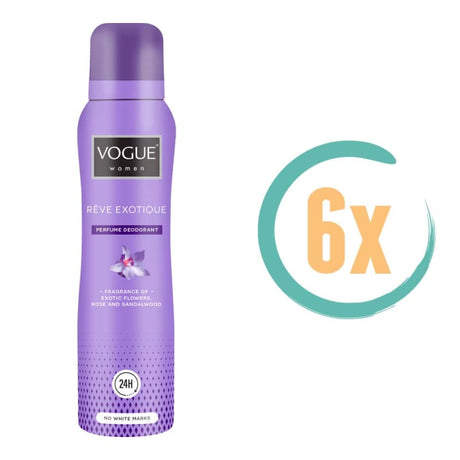 6x Vogue Reve Exotique Deospray 150ml - Deodorant voor