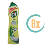 8x Cif Schuurmiddel Cream Lemon 500ml