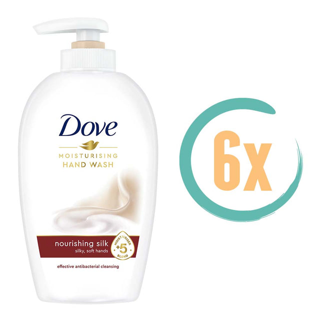 6x Dove Silk Handzeep Pompje 250ml, VoordeligInslaan.nl