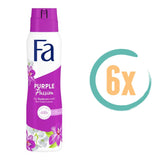 6x Fa Purple Passion Deospray 150ml, VoordeligInslaan.nl