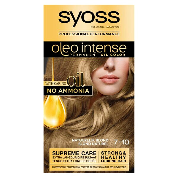 3x Syoss Color Oleo Intense 7-10 Natuurlijk Blond Haarverf, VoordeligInslaan.nl