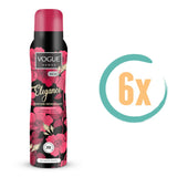 6x Vogue Elegance Deospray 150ml, VoordeligInslaan.nl